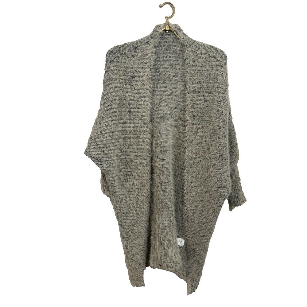 Wishlist sweater cardigan Longline Fuzzy open cream beige oversized soft M L